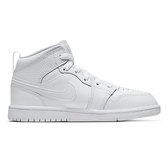 Air Jordan 1 Mid 'Triple White' PS Sneaker 640734-130 size 11C